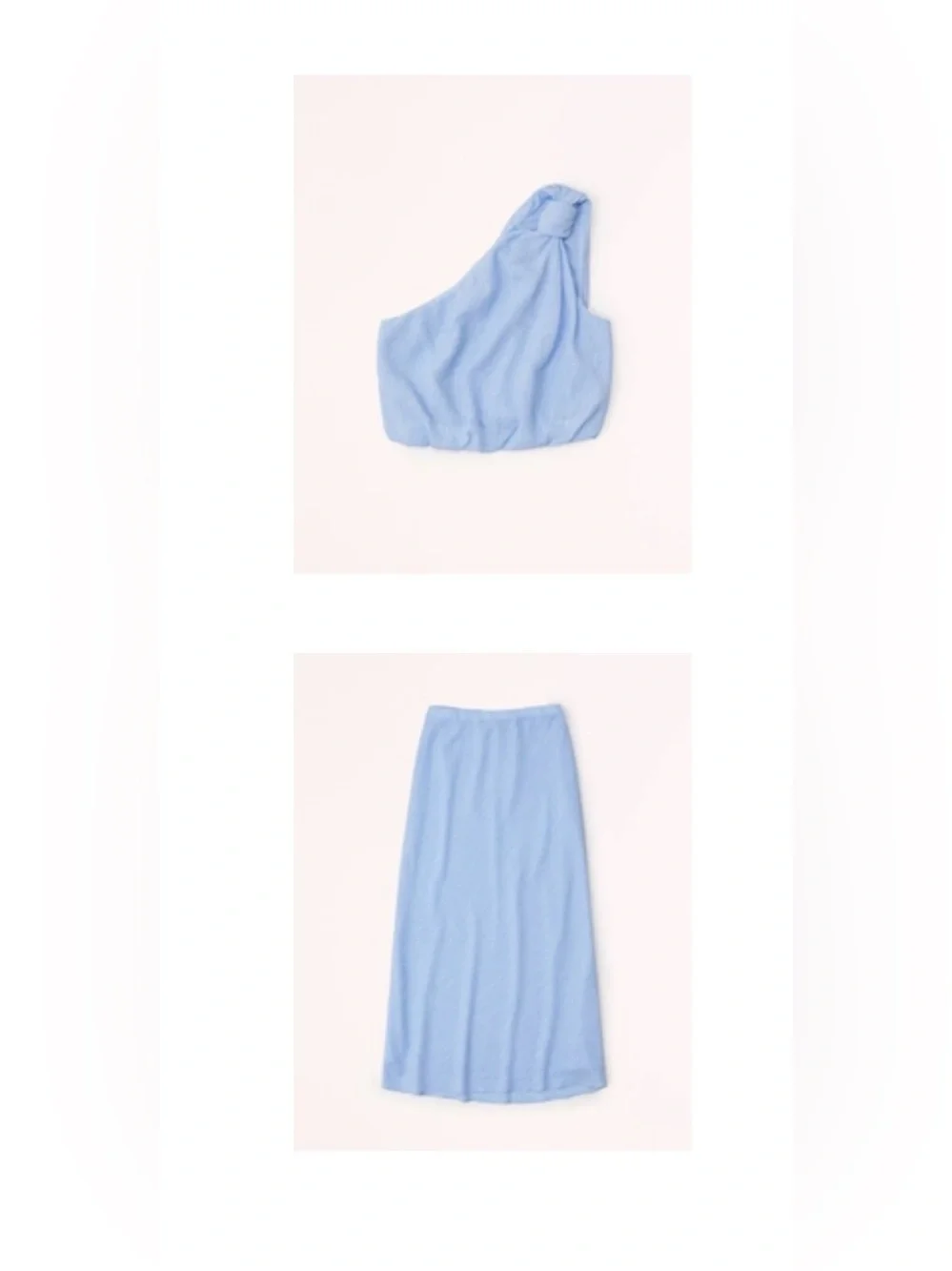 Abercrombie & Fitch Light Blue One-Shoulder Skirt Set - Picture 2 of 2